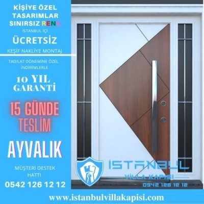 Ayvalık Villa Kapısı Modelleri Dış Etkenlere Dayanıklı Ölçüye Özel Üretim Kompozit Kompak Villa Kapıları