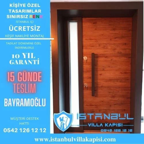 Bayramoğlu Villa Kapısı Modelleri Dış Etkenlere Dayanıklı Ölçüye Özel Üretim Kompozit Kompak Villa Kapıları