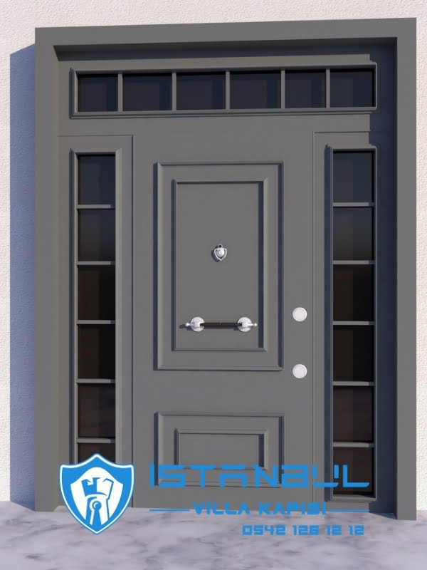 istanbul villa kapısı antrasit gri özel üretim villa kapısı steel doors haüsturen çelik kapı villa giriş kapısı camlı kapı modelleri kompozit villa kapısı