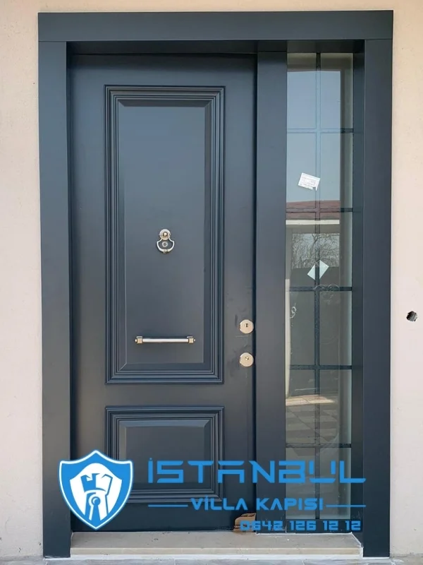 istanbul villa kapısı antrasit özel üretim villa kapısı steel doors haüsturen çelik kapı villa giriş kapısı camlı kapı modelleri kompozit villa kapısı