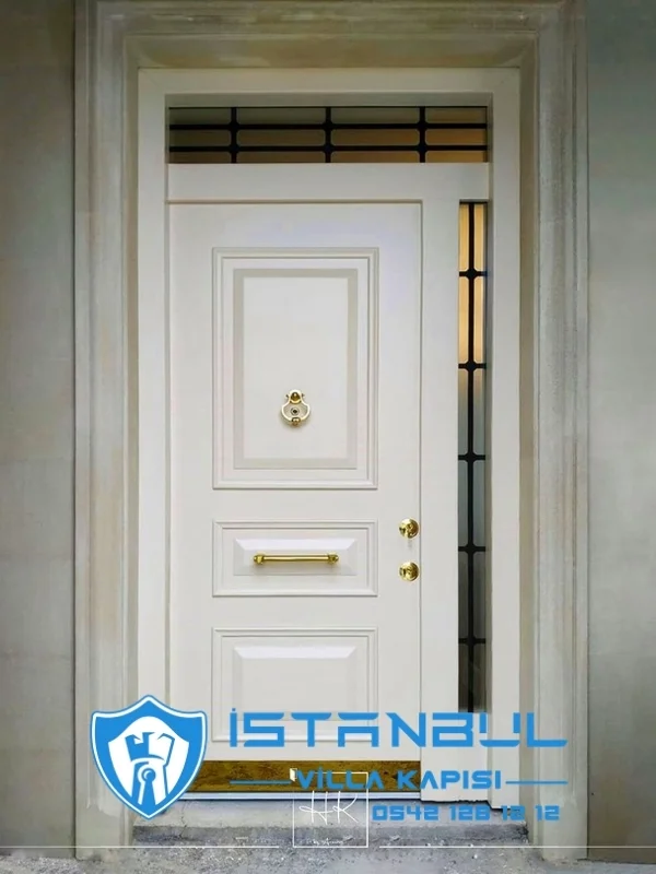 istanbul villa kapısı beyaz dış etneklere daanıklı özel üretim villa kapısı steel doors haüsturen çelik kapı villa giriş kapısı camlı kapı modelleri kompozit villa kapısı