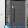 Istanbul Villa Kapısı Çizgili Asimetrik Özel Üretim Villa Kapısı Steel Doors Haüsturen Çelik Kapı Villa Giriş Kapısı Camlı Kapı Modelleri Kompozit Villa Kapısı