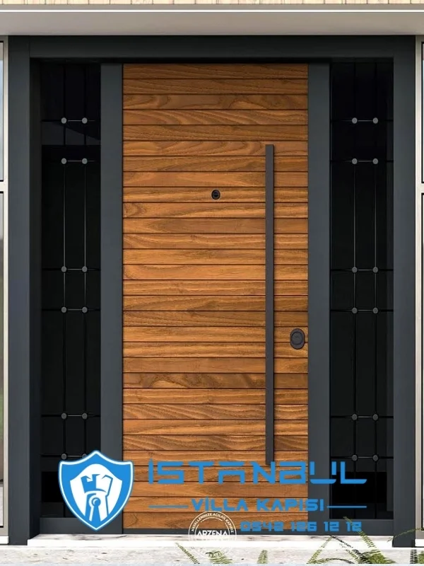 istanbul villa kapısı çizgili özel üretim villa kapısı steel doors haüsturen çelik kapı villa giriş kapısı camlı kapı modelleri kompozit villa kapısı