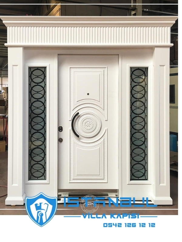 istanbul villa kapısı kabartmalı lüks özel üretim villa kapısı steel doors haüsturen çelik kapı villa giriş kapısı camlı kapı modelleri kompozit villa kapısı