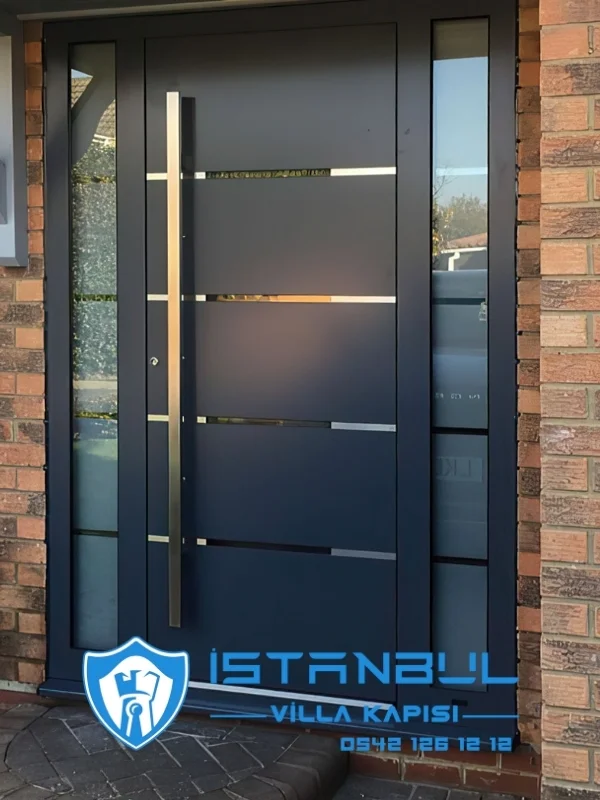 istanbul villa kapısı kompozit paslanmaz özel üretim villa kapısı steel doors haüsturen çelik kapı villa giriş kapısı camlı kapı modelleri kompozit villa kapısı