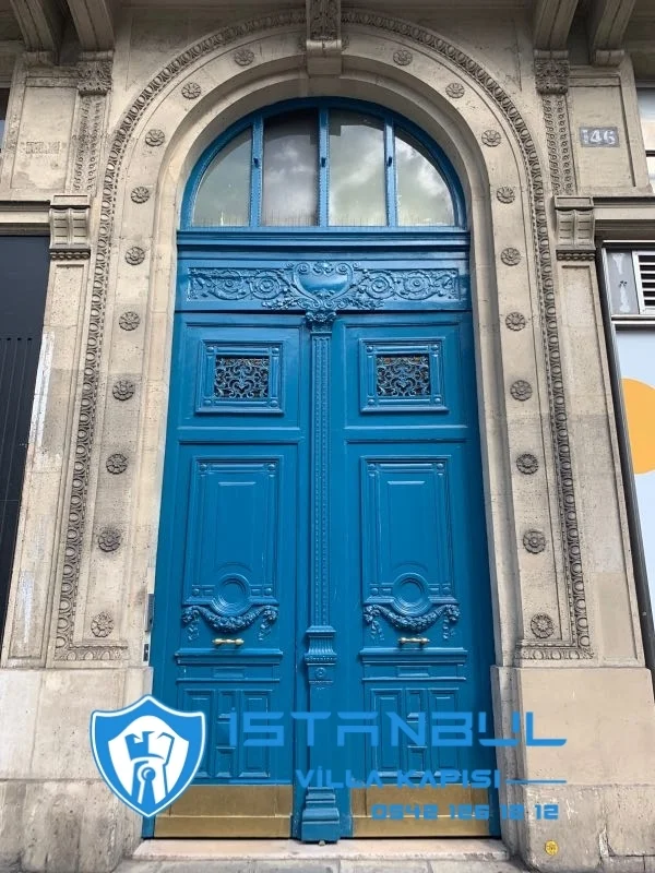 istanbul villa kapısı mavi özel üretim villa kapısı steel doors haüsturen çelik kapı villa giriş kapısı camlı kapı modelleri kompozit villa kapısı