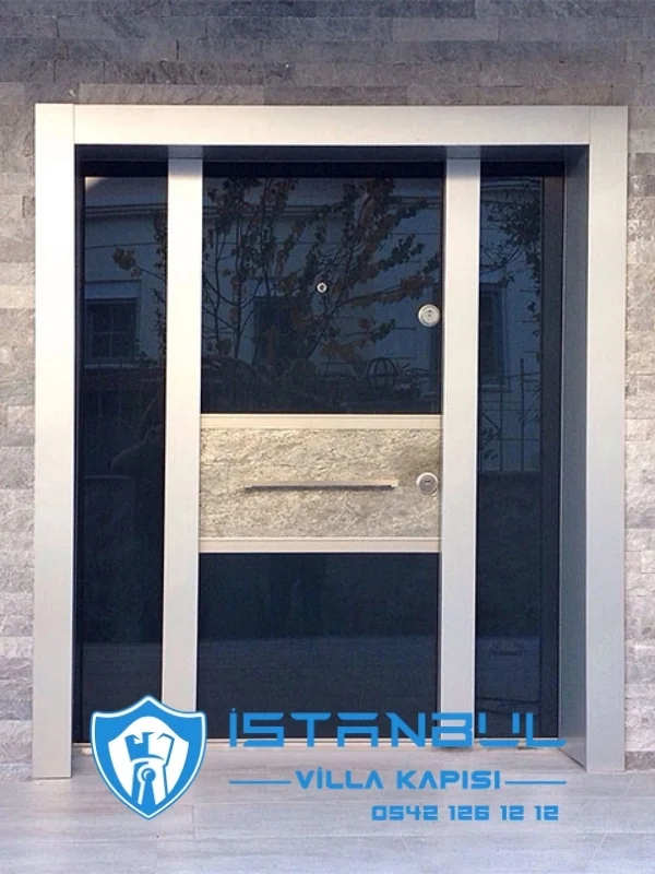 istanbul villa kapısı taş desenli özel üretim villa kapısı steel doors haüsturen çelik kapı villa giriş kapısı camlı kapı modelleri kompozit villa kapısı