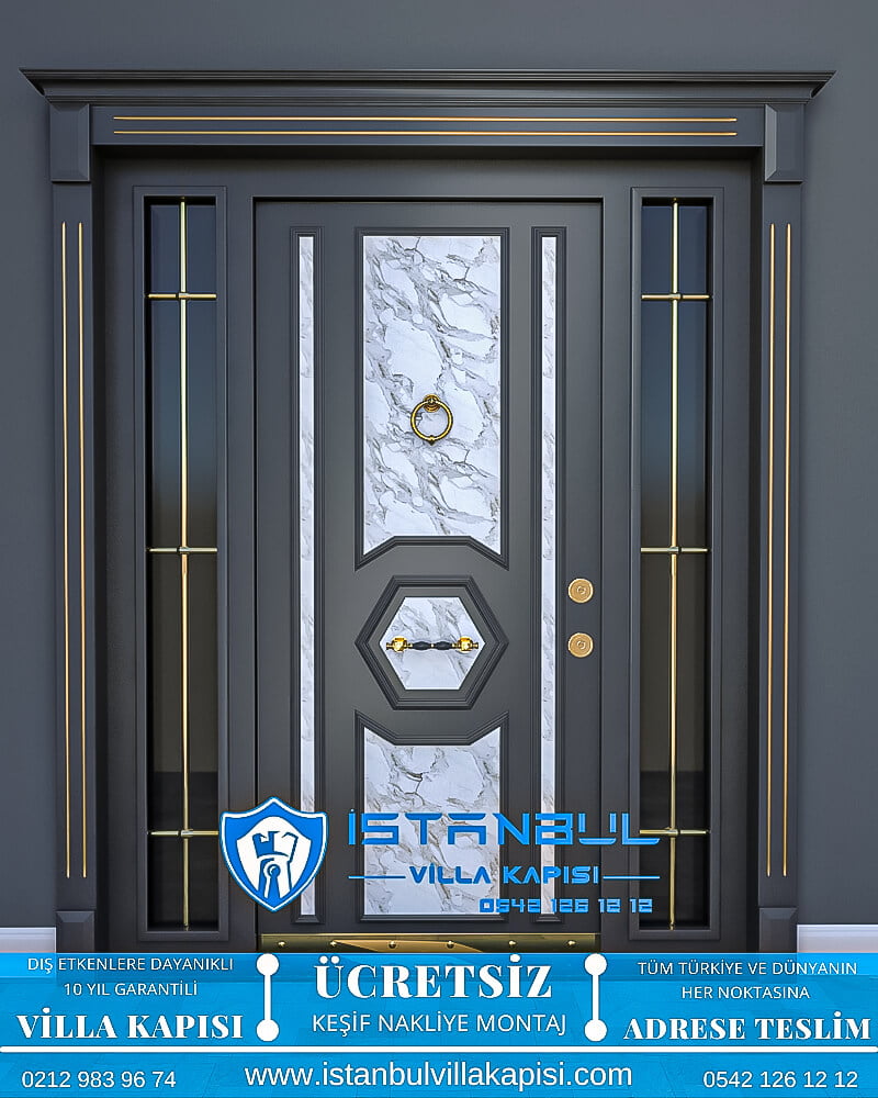 Mermer desenli istanbul villa kapısı villa kapısı modelleri istanbul villa giriş kapısı villa kapısı fiyatları