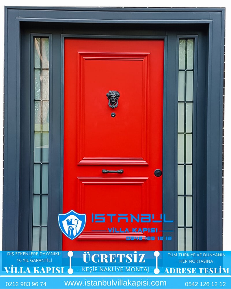 kırmızı antrasit istanbul villa kapısı villa kapısı modelleri istanbul villa giriş kapısı villa kapısı fiyatları Haustüren DOORS entrance door steel doors-13
