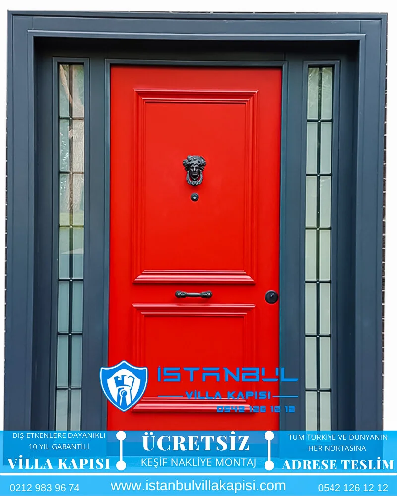 kırmızı antrasit istanbul villa kapısı villa kapısı modelleri istanbul villa giriş kapısı villa kapısı fiyatları Haustüren DOORS entrance door steel doors-13
