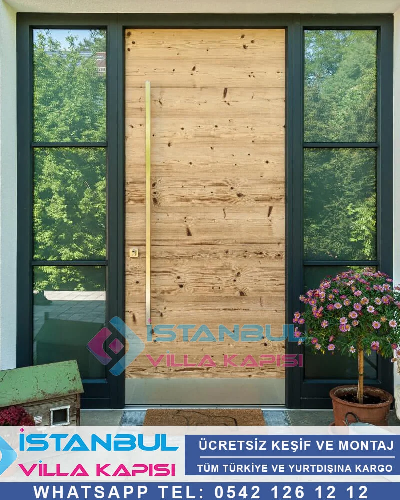 İreko Ahşap Kaplama Çelik Villa Kapısı 701 3 İreko Kaplama Çelik Villa Kapısı Modelleri Fiyatları