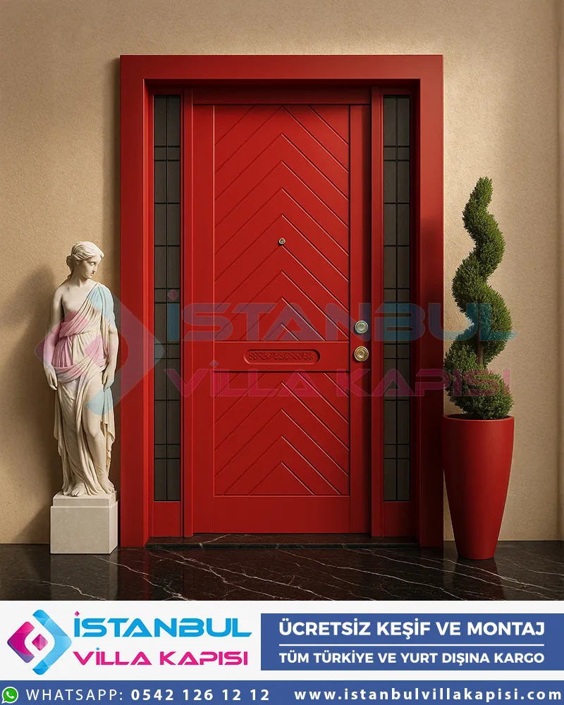 Alessia-Kirmizi-Kompakt-Villa-Kapisi