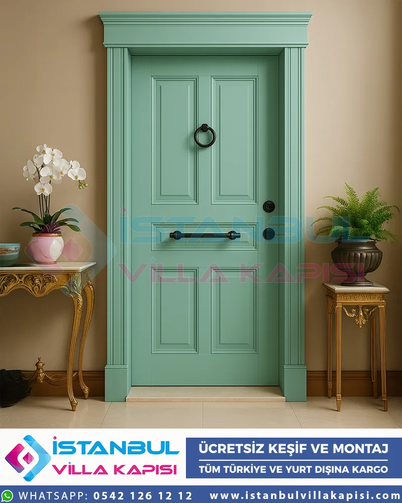 Poseidon-acik-yesil-celik-kapi-modelleri