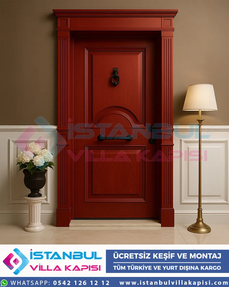 Selene-kirmizi-klasik-celik-kapi